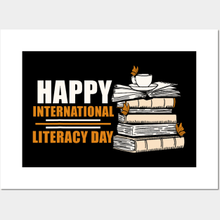 Happy International Literacy Day Book Lover Reading Posters and Art